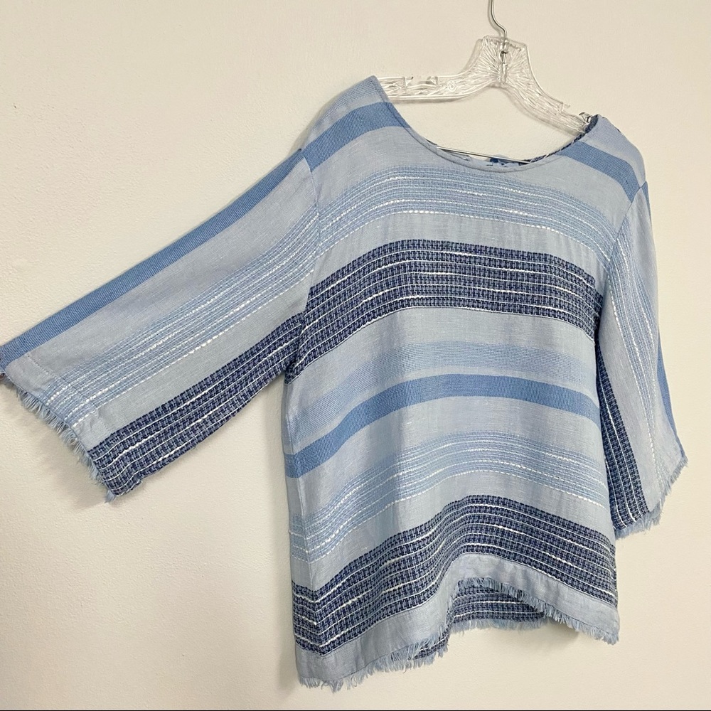 ANTHRO MAEVE 📉 From Anthropologie - Cloth & Stone Striped Chambray Top - Size L - Picture 3 of 5